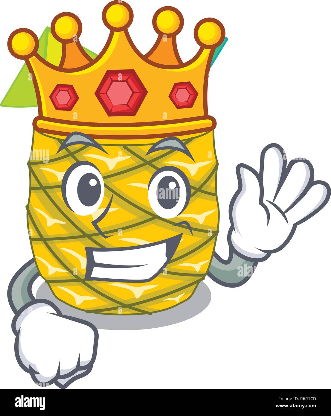 King bottles pineapple juice on cartoon table Stock Vector Image & Art