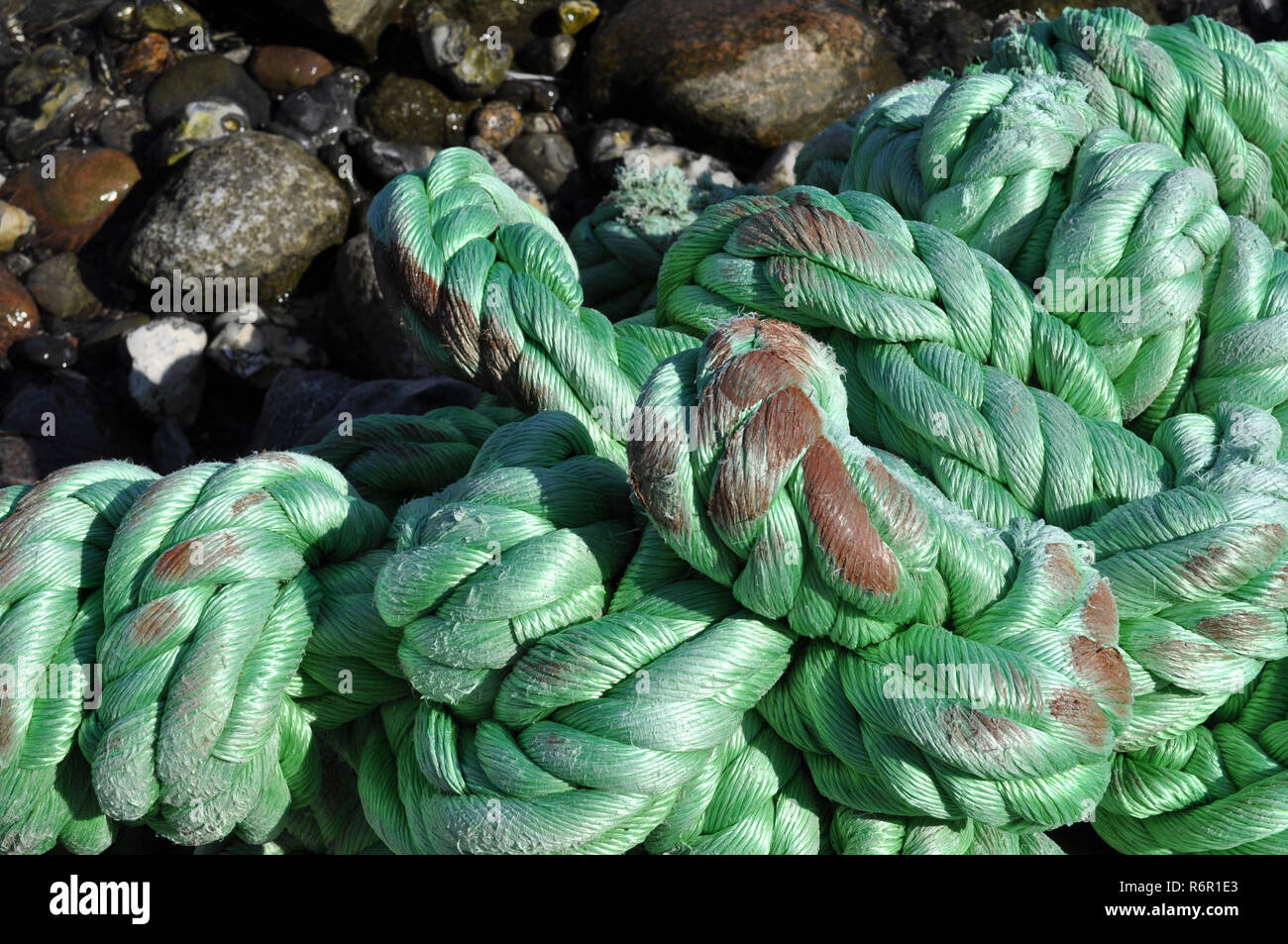 Beach goods with rope Stock Photo