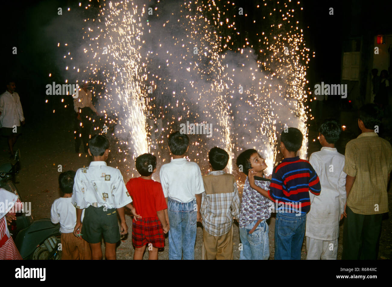firework in Diwali deepawali Festival, mumbai bombay, maharashtra, india Stock Photo