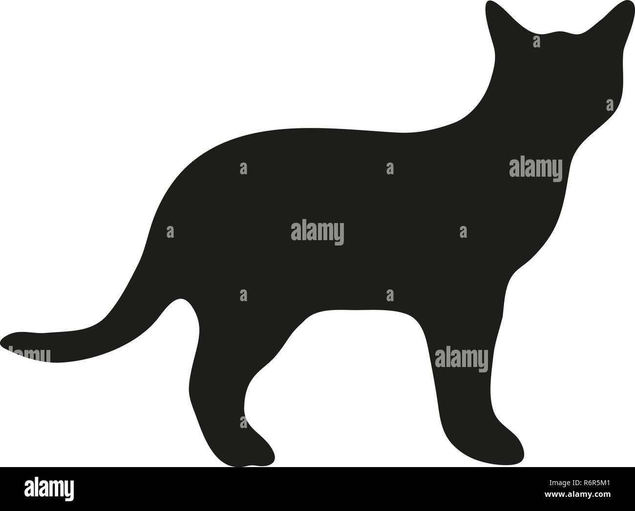 silhouette of domestic cat Stock Vector