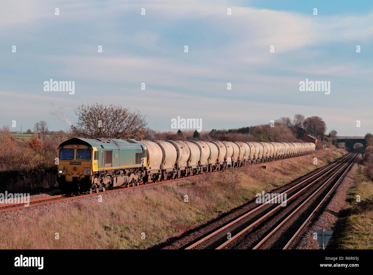 A class 66 diesel locomotive number 66612 ‘Forth Raider’ working a ...