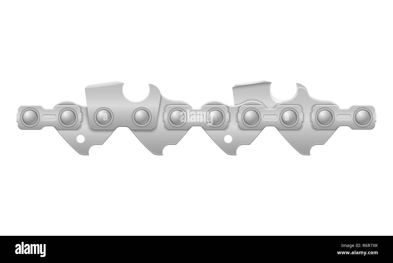 chainsaw chain metal and sharply sharpened vector illustration isolated