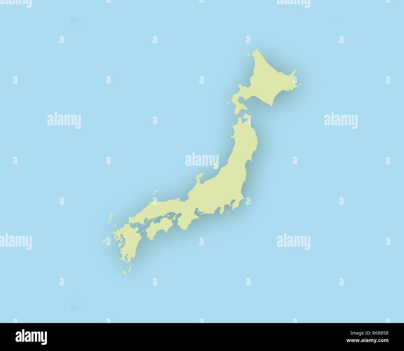 map of japan with shadow Stock Photo - Alamy