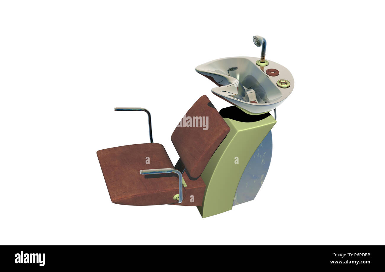 hairdressing salon with chair and sink Stock Photo Alamy
