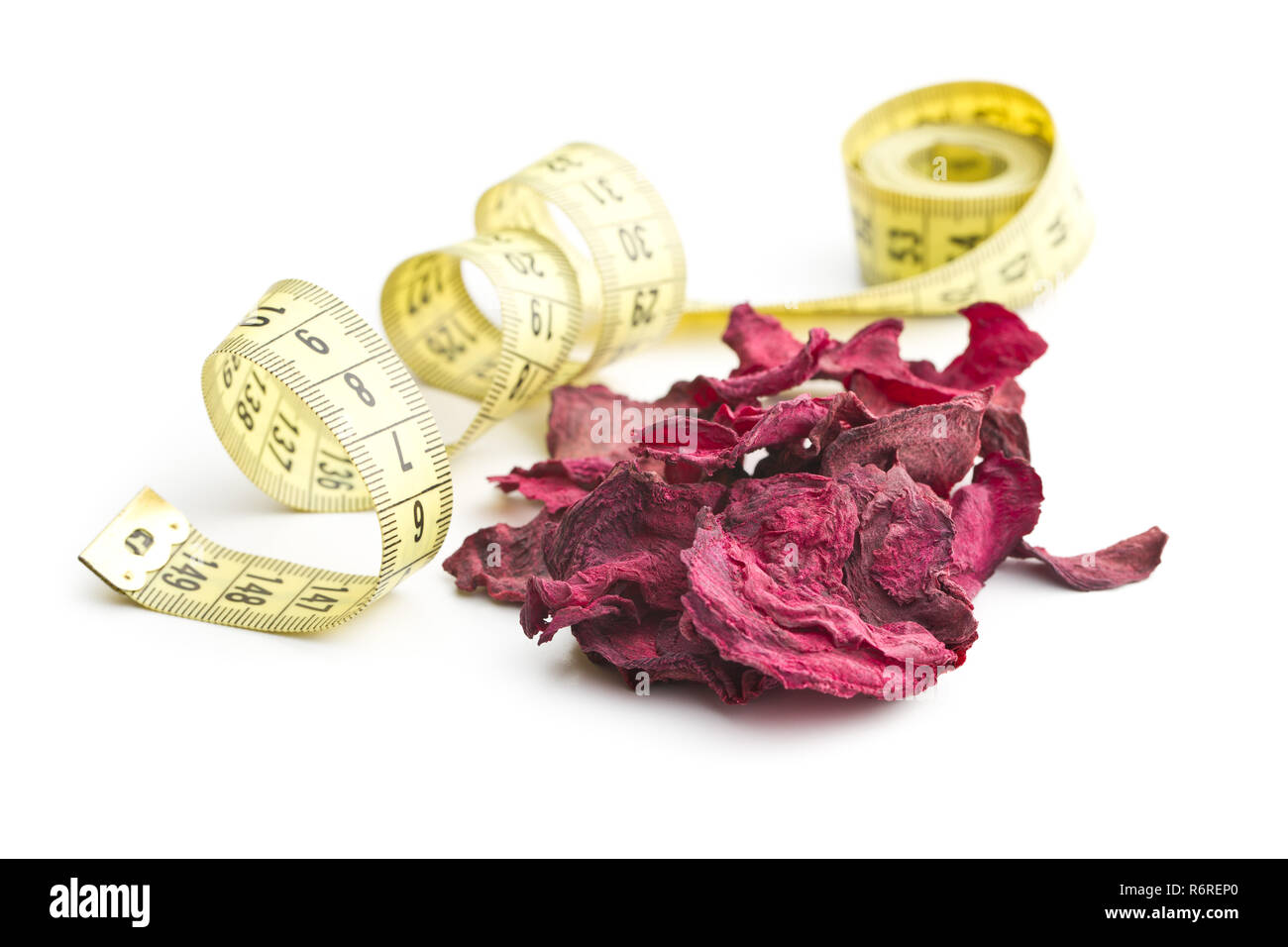 Dried beetroot chips Stock Photo