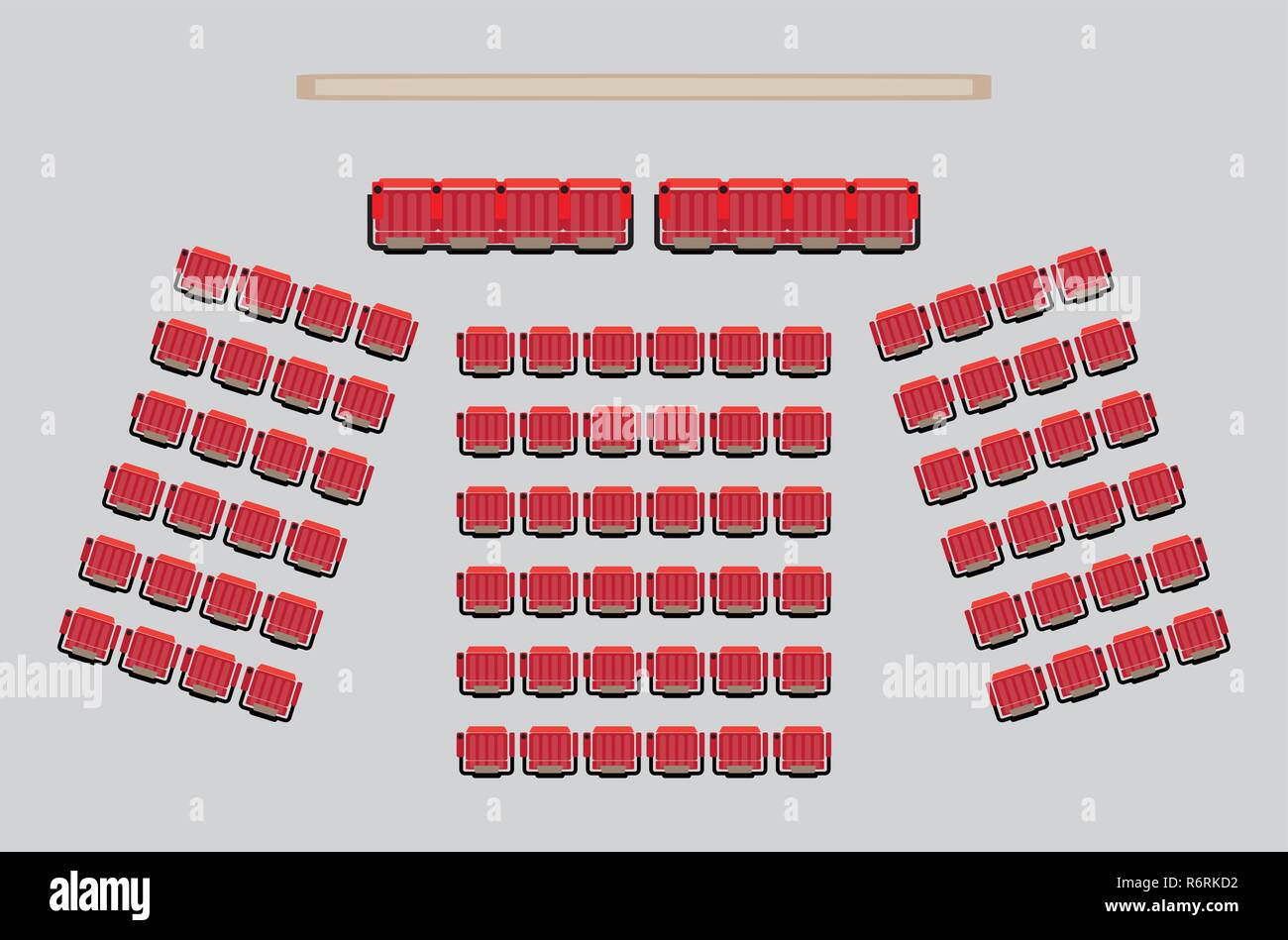 Top View show Seat in the Theater with vip Zone Vector and illustration