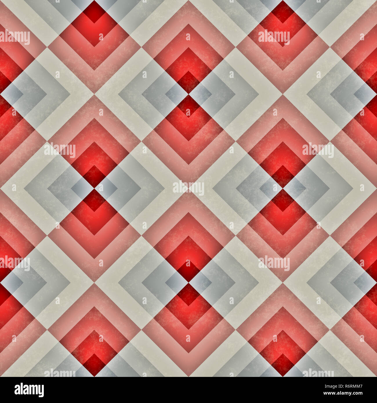 Raster Seamless Diagonal Red Blue Tan Stripe Rhombus Blocks Grid  Grunge Retro Pattern Stock Photo
