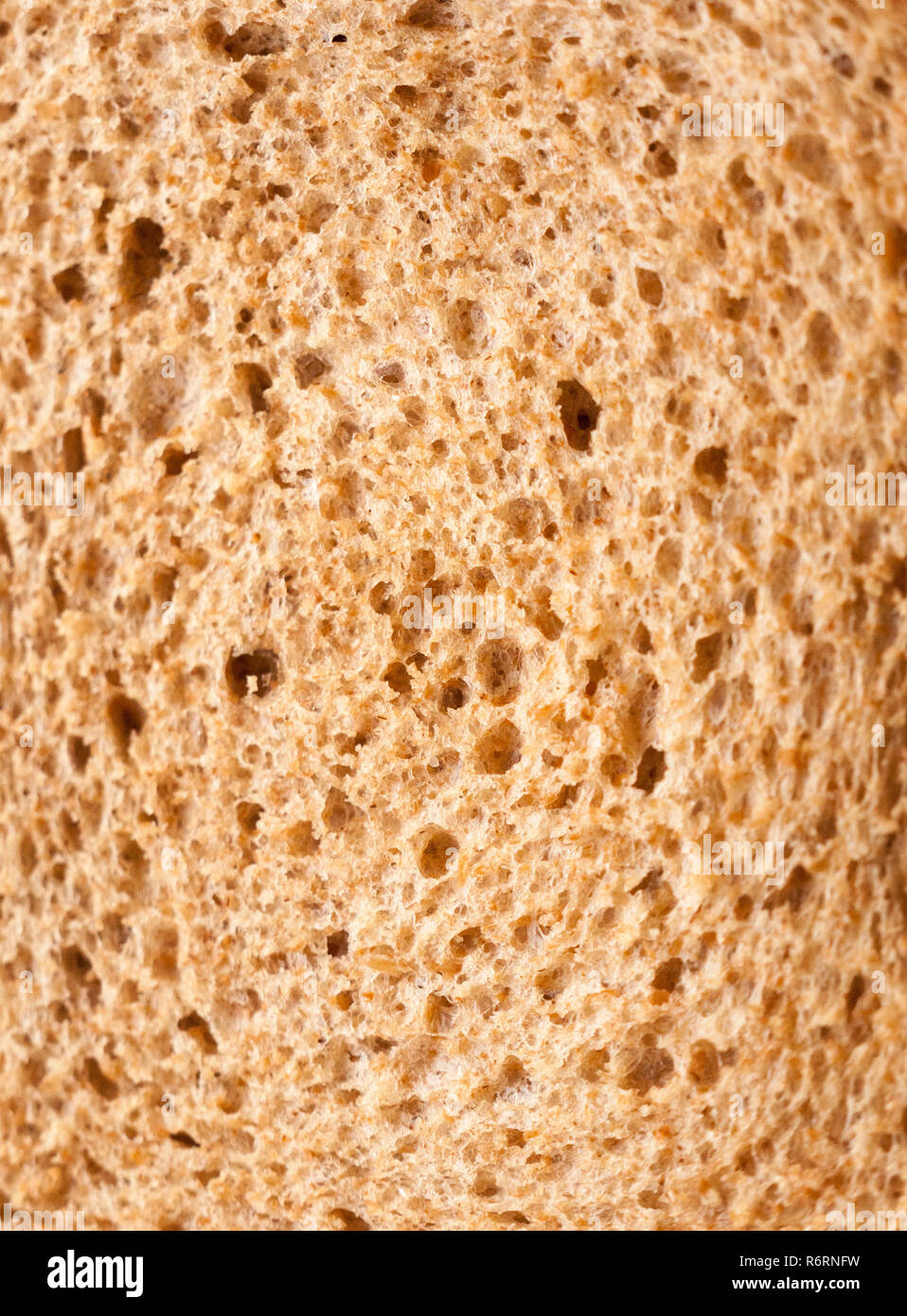 close up texture of brown rye bread macro detail food Stock Photo