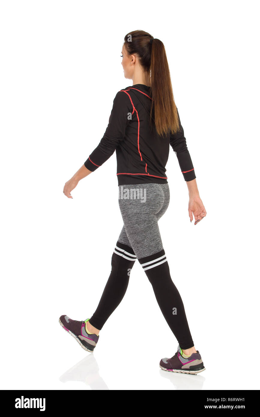 Download Women?S Leggings - Back Half Side View