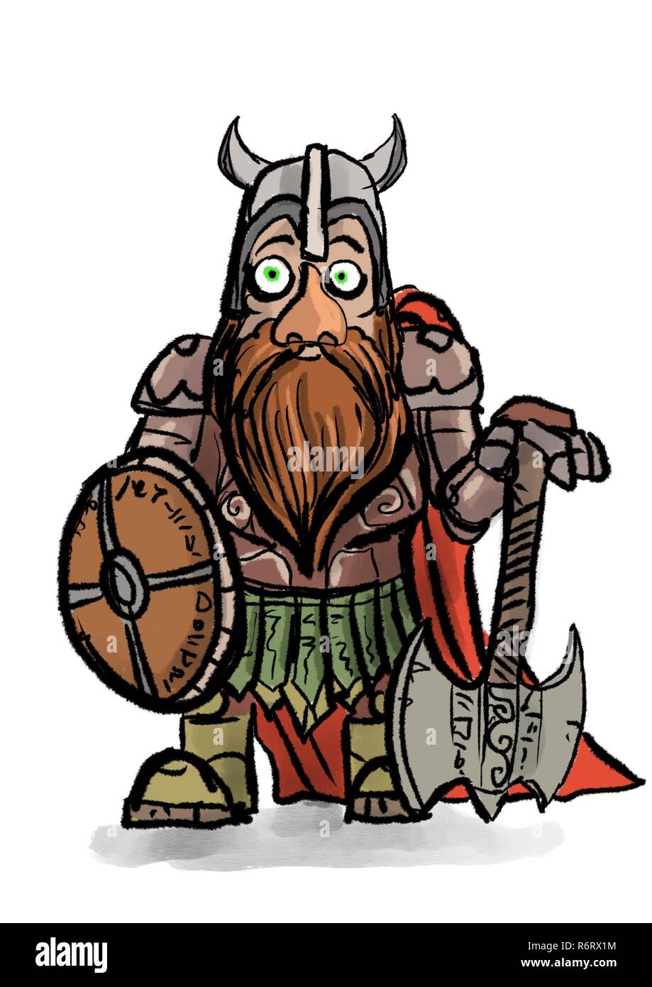 a fantasy dwarf mascot illustration Stock Photo