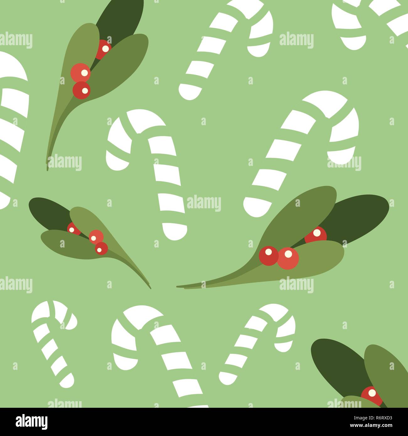Romantic Christmas pattern sweetmeats green background vector Stock Vector