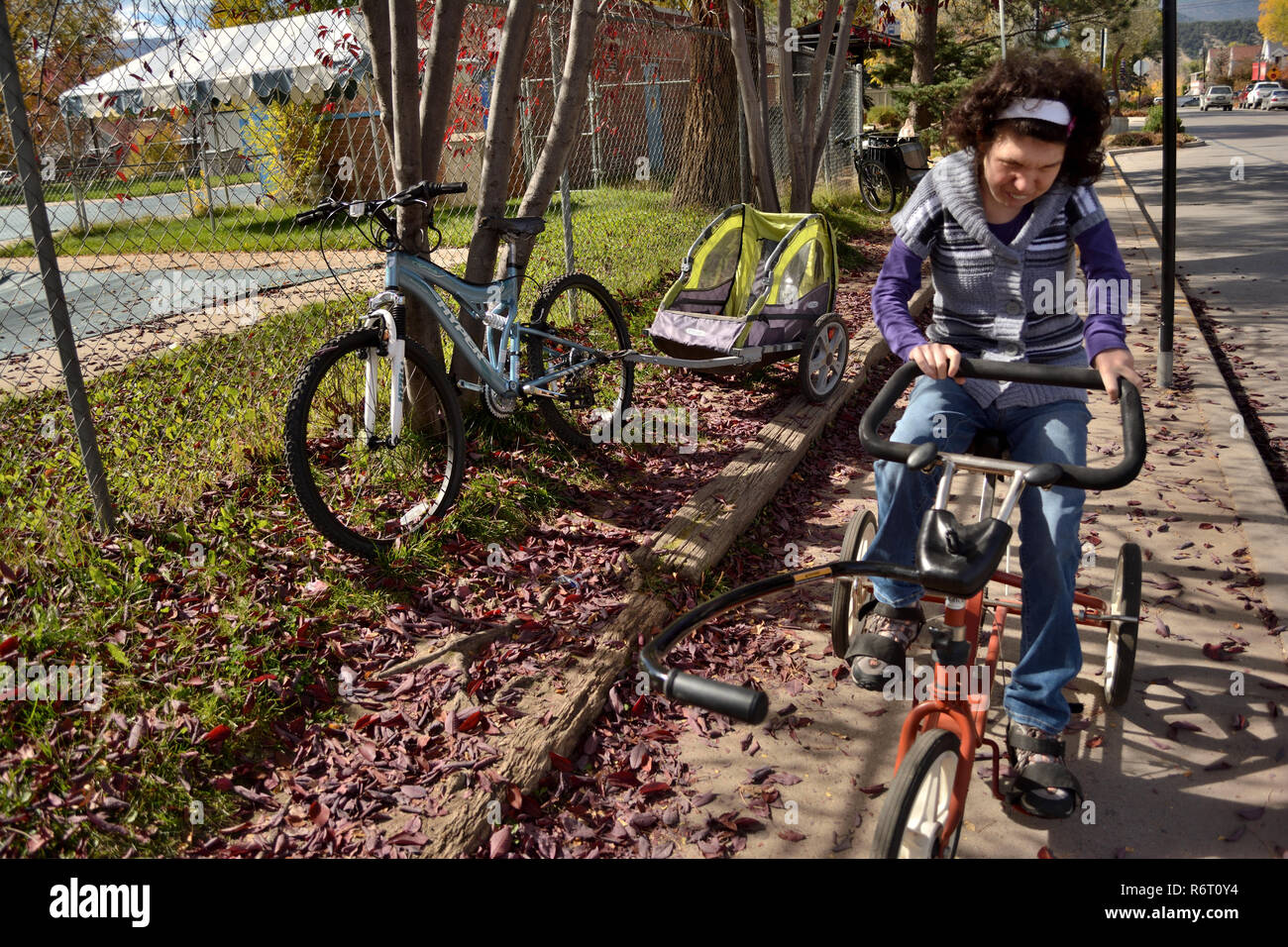 Adaptive bike riding Stock Photo