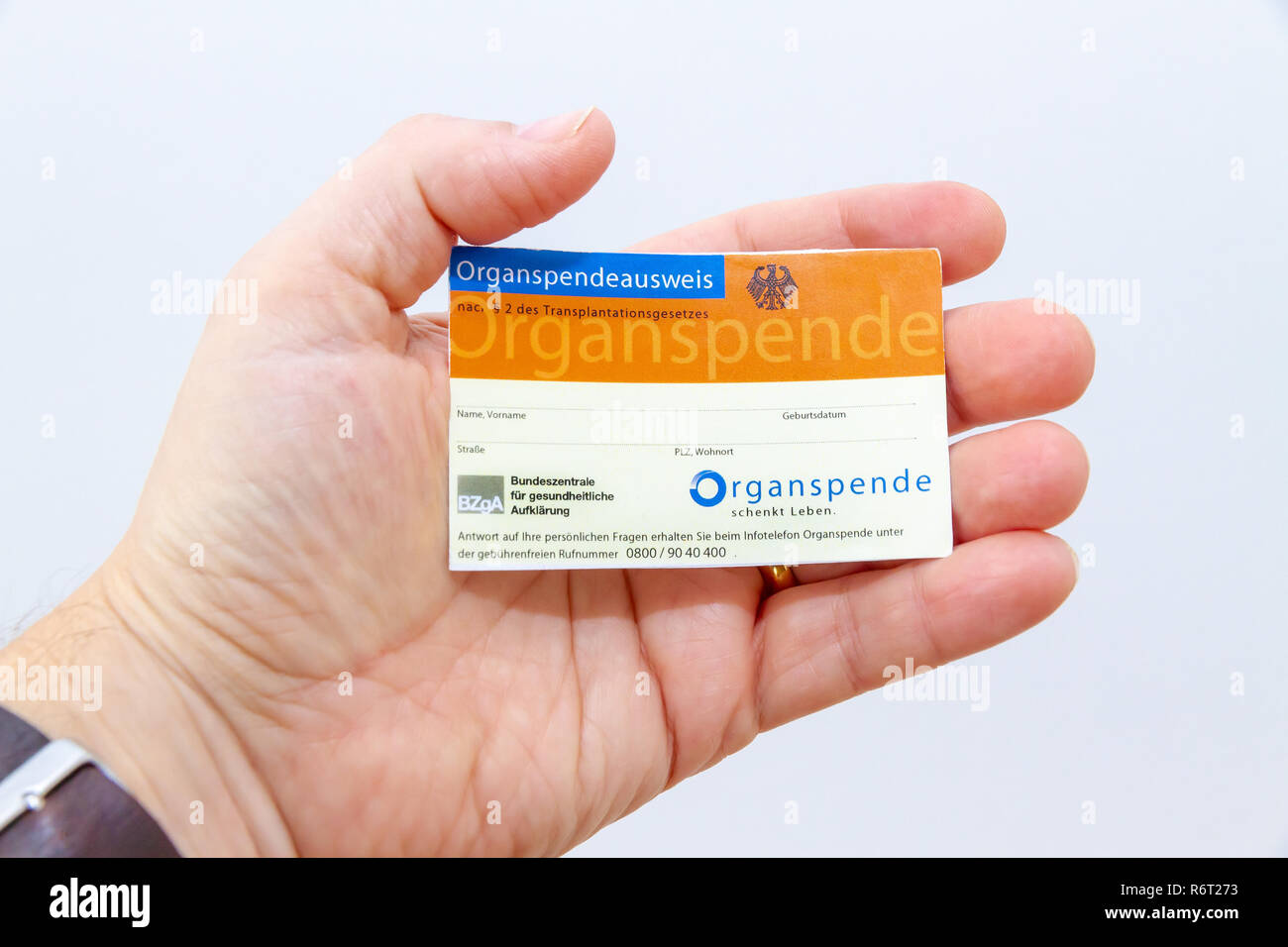 German organ donor card (Organspenderausweis) Stock Photo