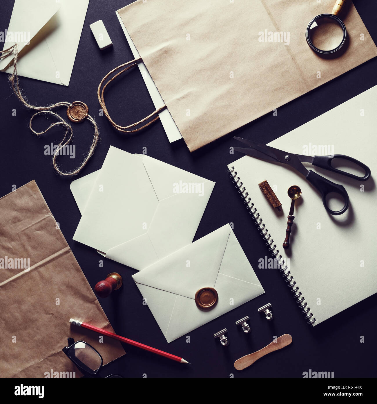 Vintage stationery set Stock Photo Alamy