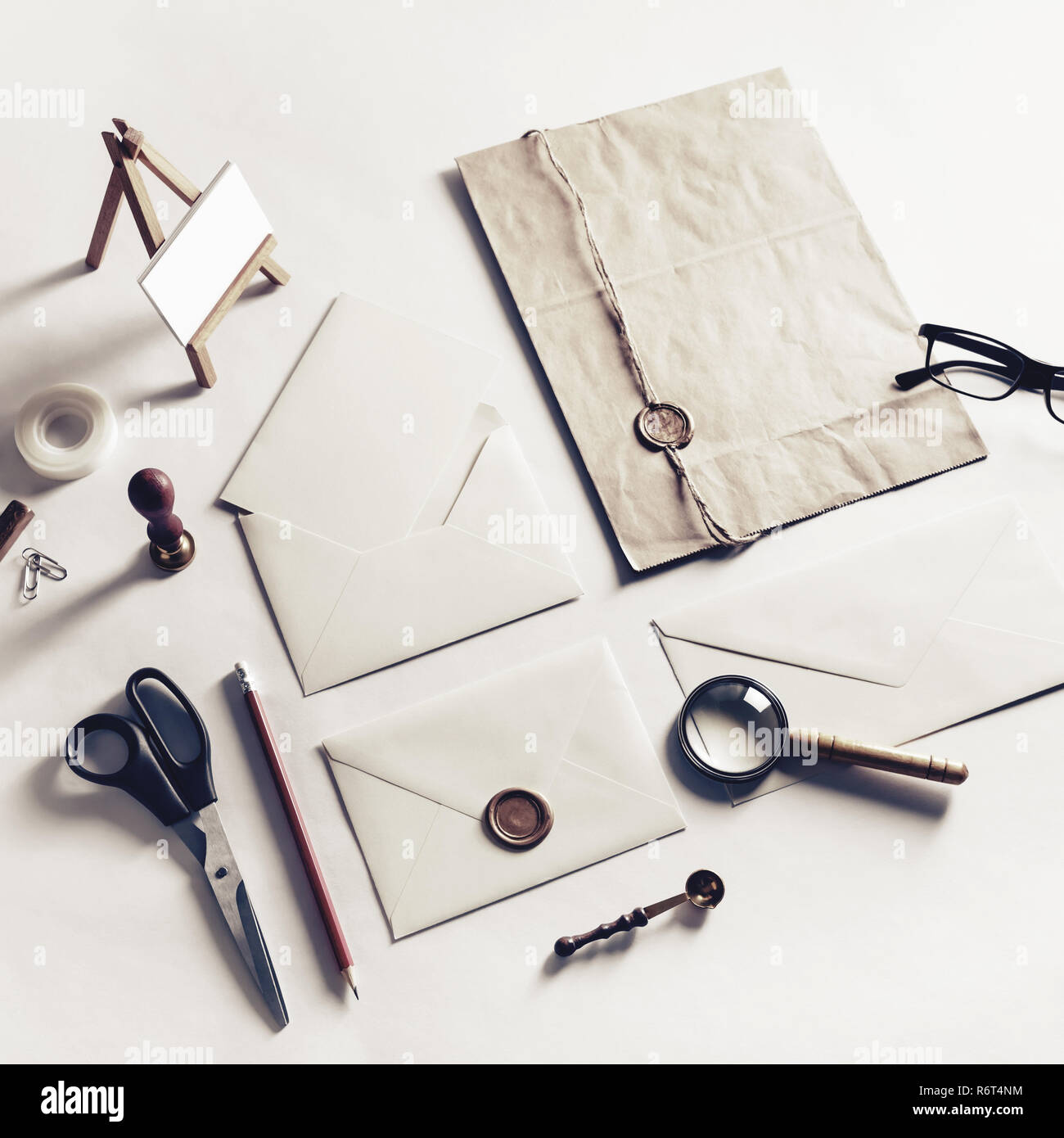 Vintage Stationery Set Stock Photo - Alamy