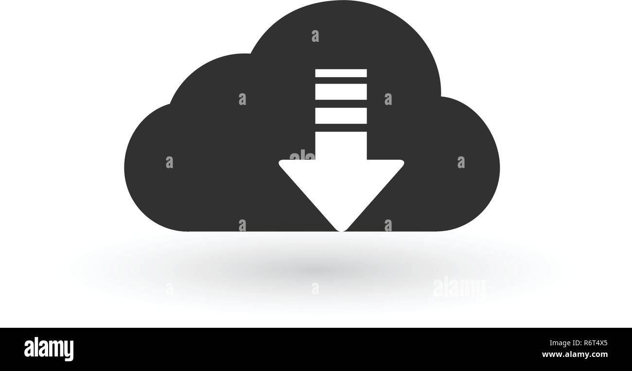 Cloud download linear icon with editable stroke. vector illustration isolated on white background. Stock Vector