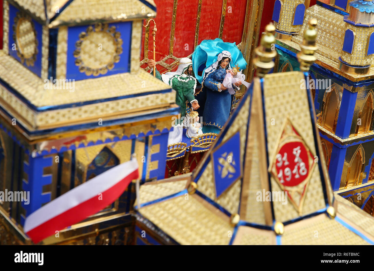 December 6, 2018 - Krakow, Poland - A closer look of a nativity scene ...