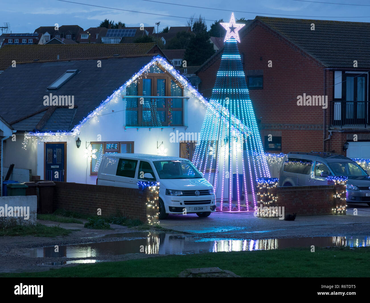 Warden Bay, Kent, UK. 6th December, 2018. A house in Warden Bay, Kent