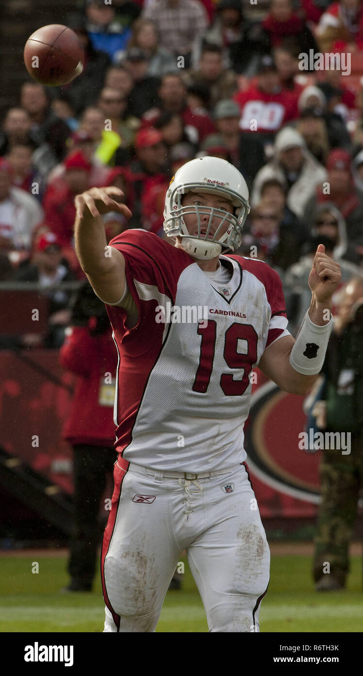 November 20, 2011 - San Francisco, California, U.S - Arizona Cardinals quarterback John Skelton (19) makes pass on Sunday, November 20, 2011 at Candlestick Park, San Francisco, California.  The 49ers defeated the Cardinals 23-7. (Credit Image: © Al Golub/ZUMA Wire) Stock Photo