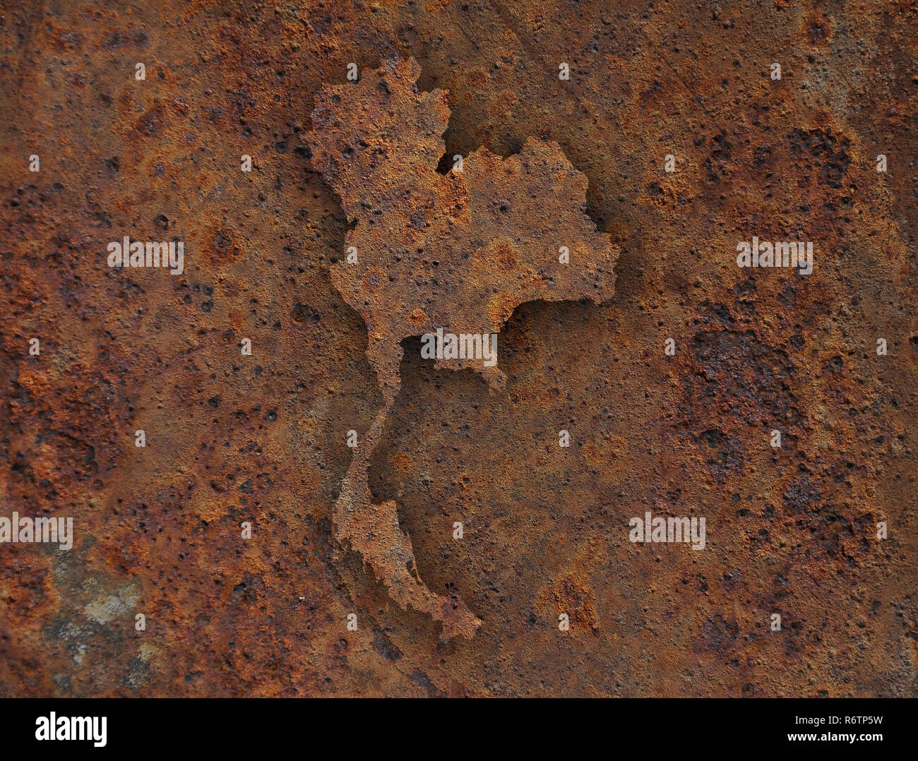 map of thailand on rusty metal Stock Photo - Alamy