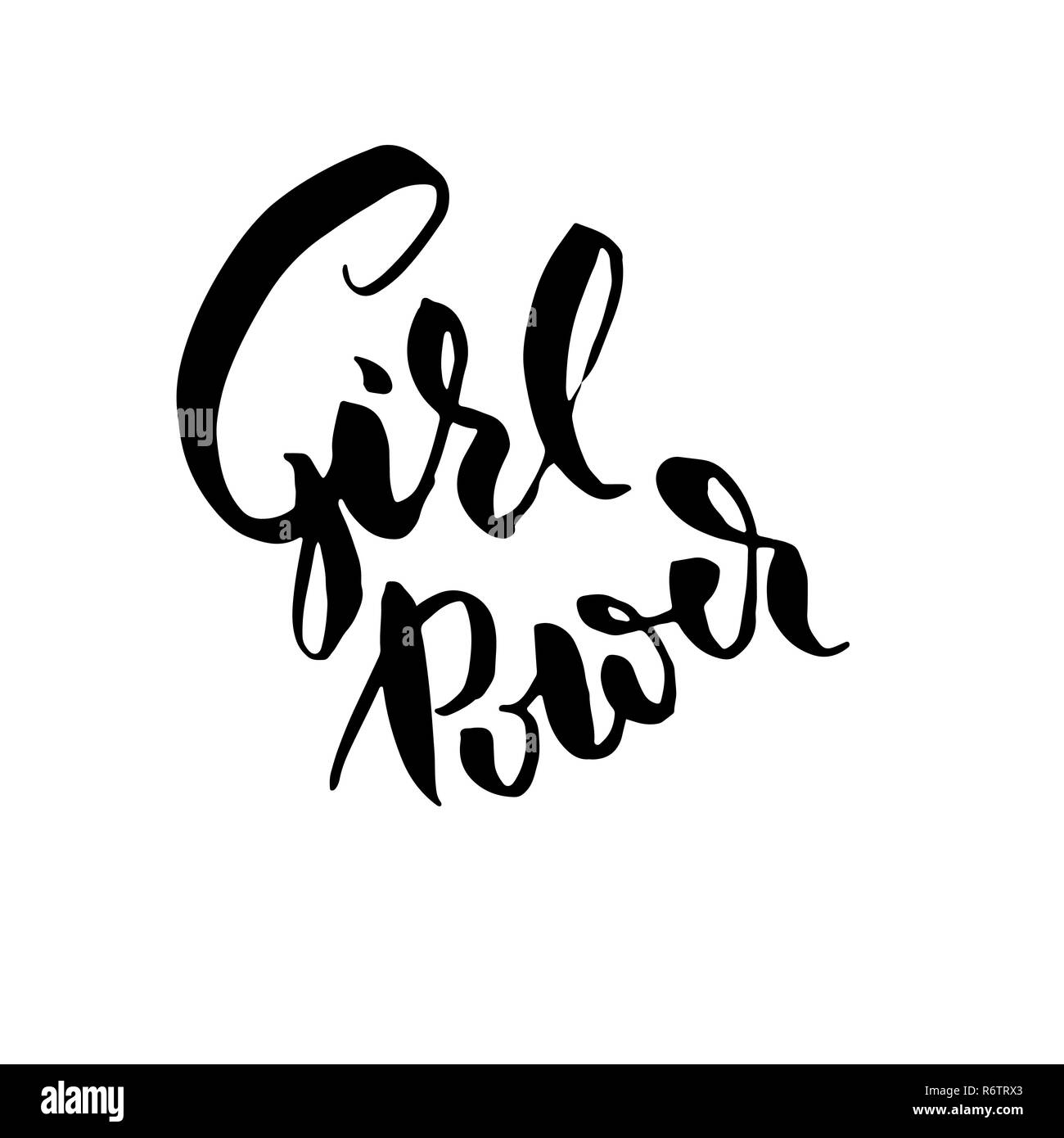Girl power. Hand drawn brush lettering. Modern calligraphy. Ink vector illustration. Stock Vector
