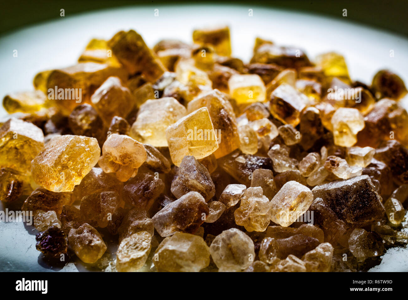 crystals of brown candy sugar Stock Photo Alamy
