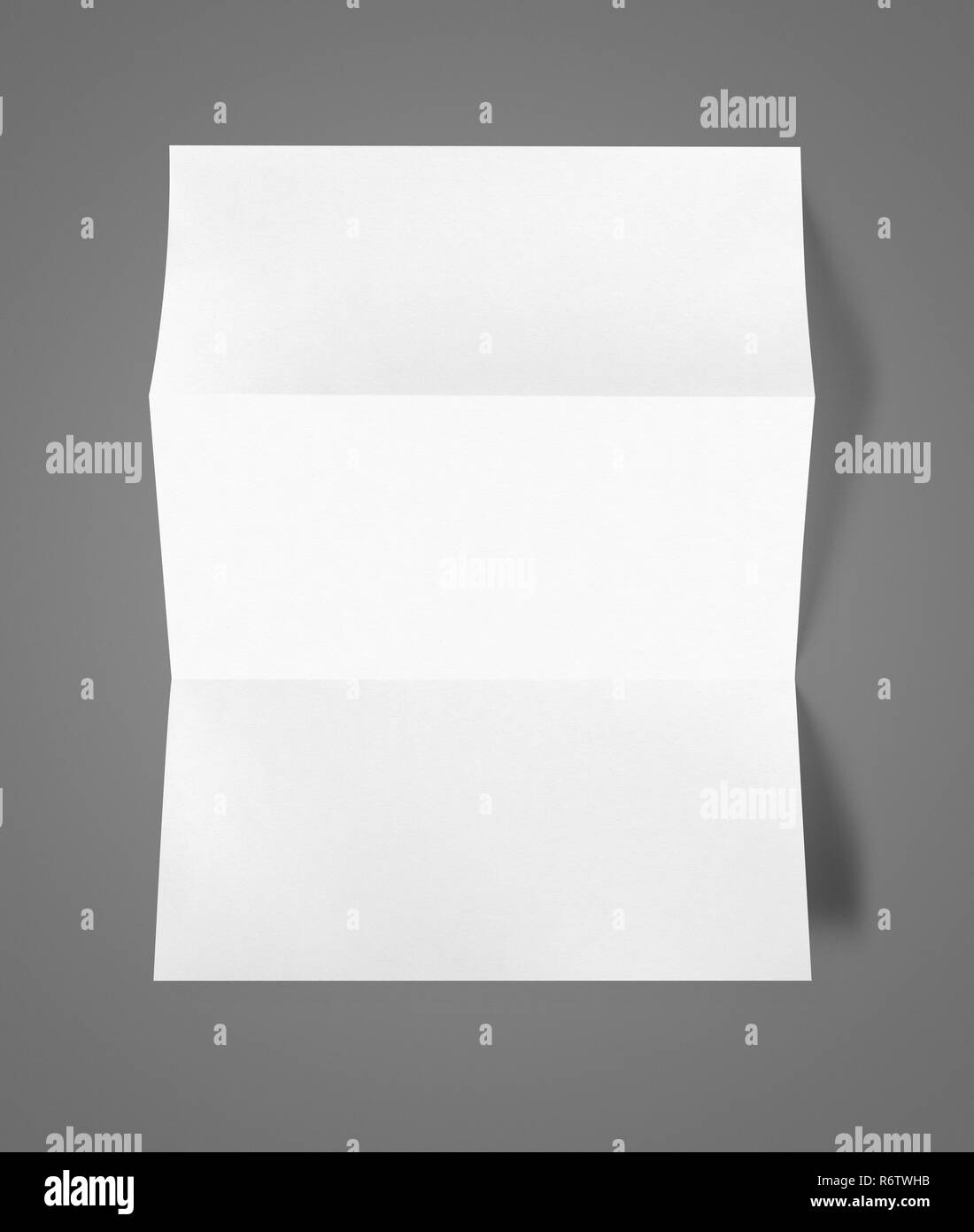 Blank folded White A4 paper sheet mockup template Stock Photo