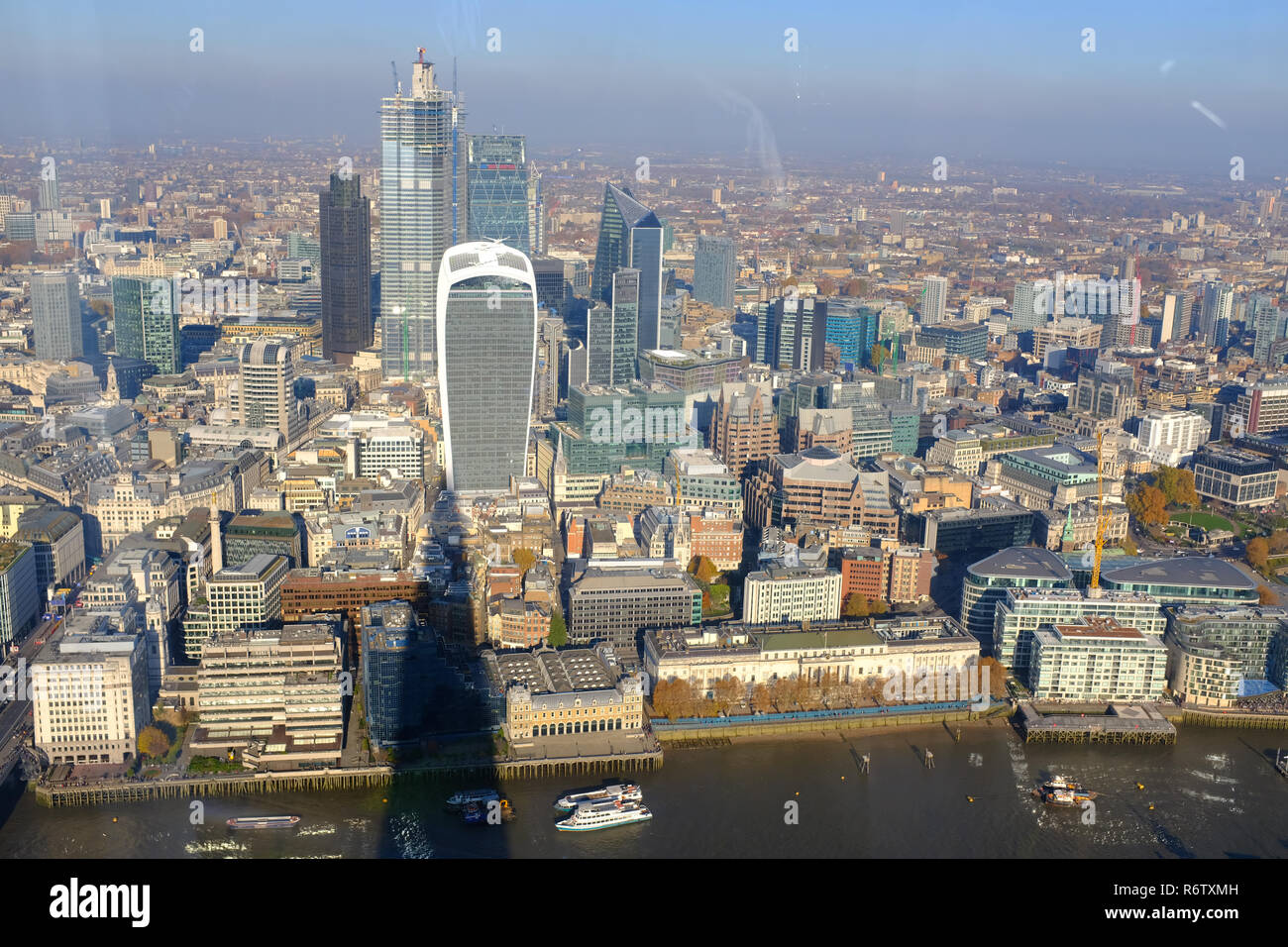 The Shard viewing gallery looking over the Walkie Talkie building ...