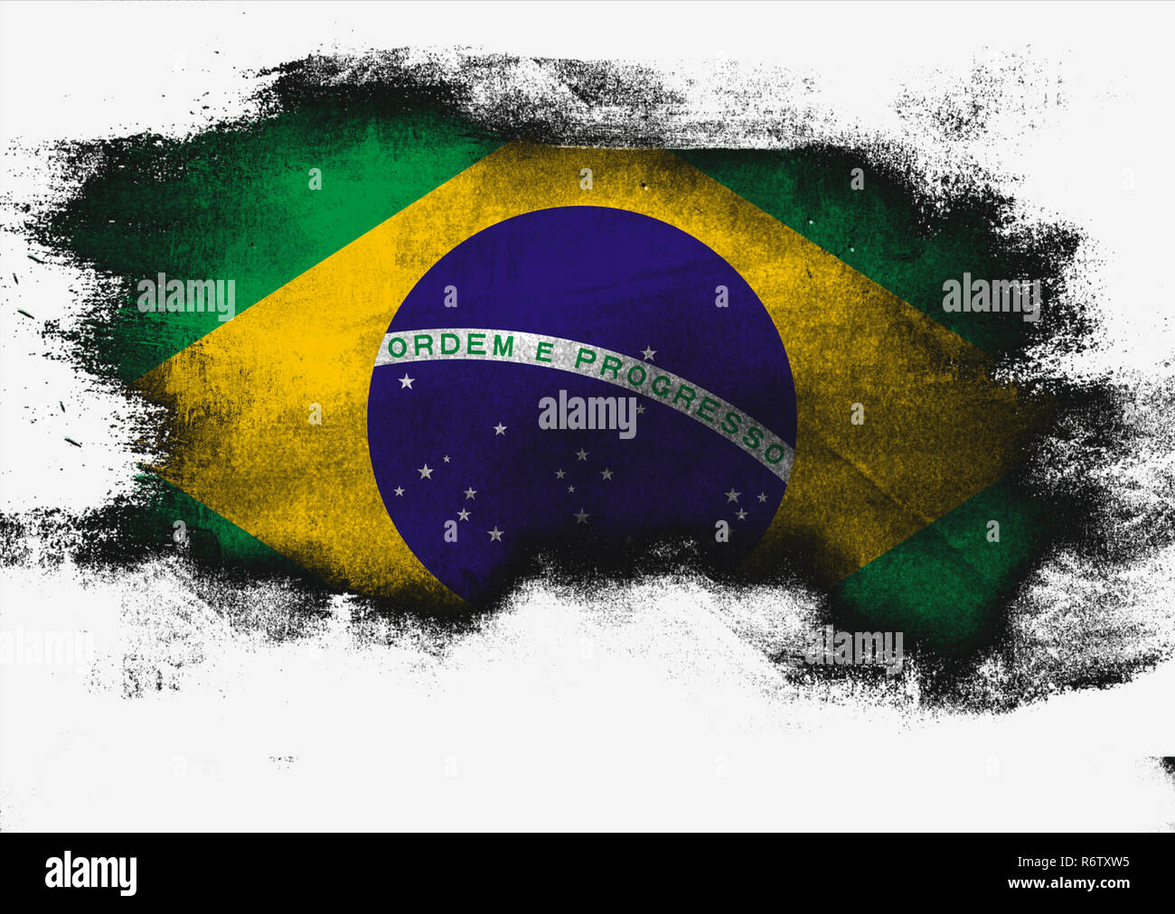 Painted flag brazil stroke hi-res stock photography and images - Alamy