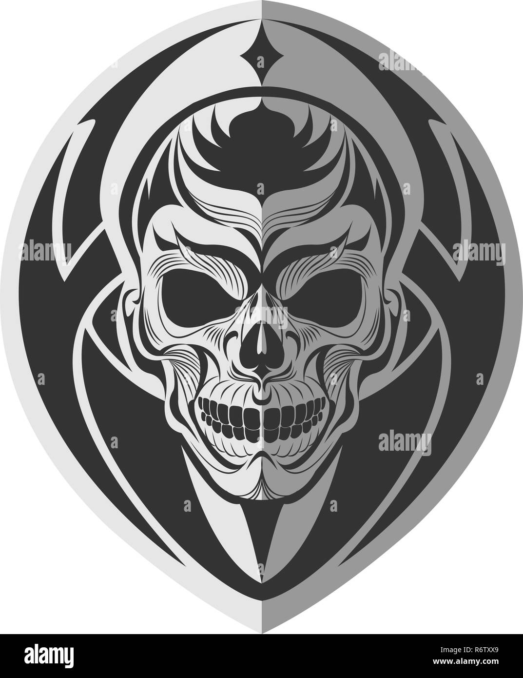 Decorative black and white tribal skull flat paper memorable art for sticker, tattoo or t-shirt printing Stock Vector Image & Art - Alamy Decorative black and white tribal skull flat paper memorable art for sticker, tattoo or t-shirt printing Stock Vector Image & Art - Alamy