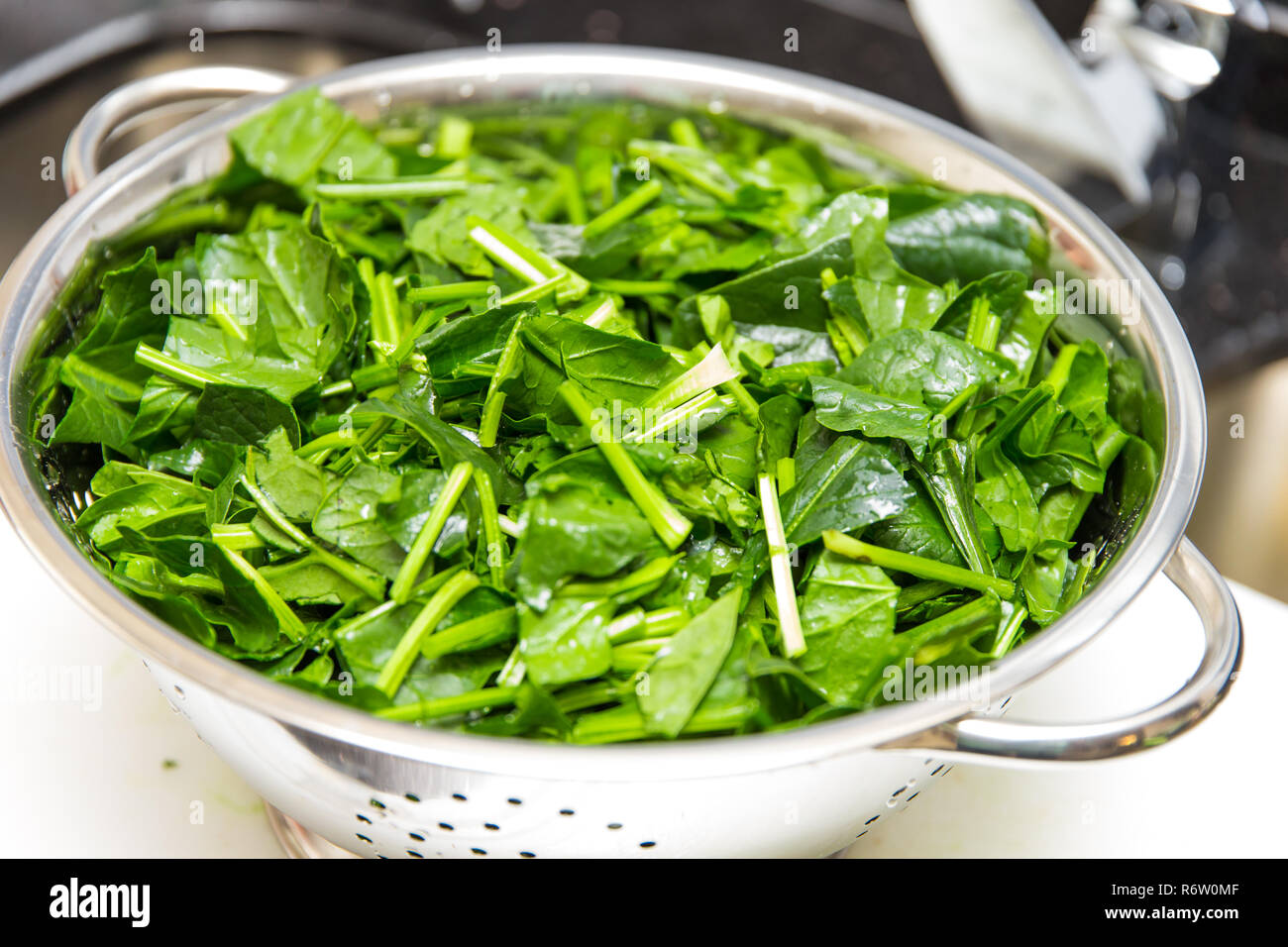 Spinach, The legend of the high iron content Stock Photo Alamy