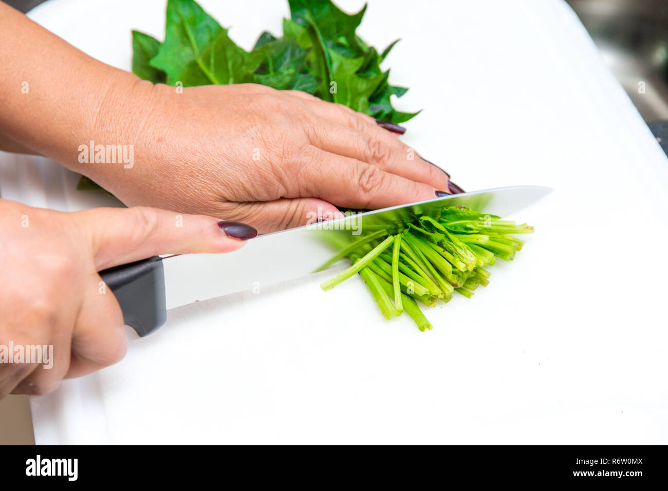 Spinach, The legend of the high iron content Stock Photo Alamy