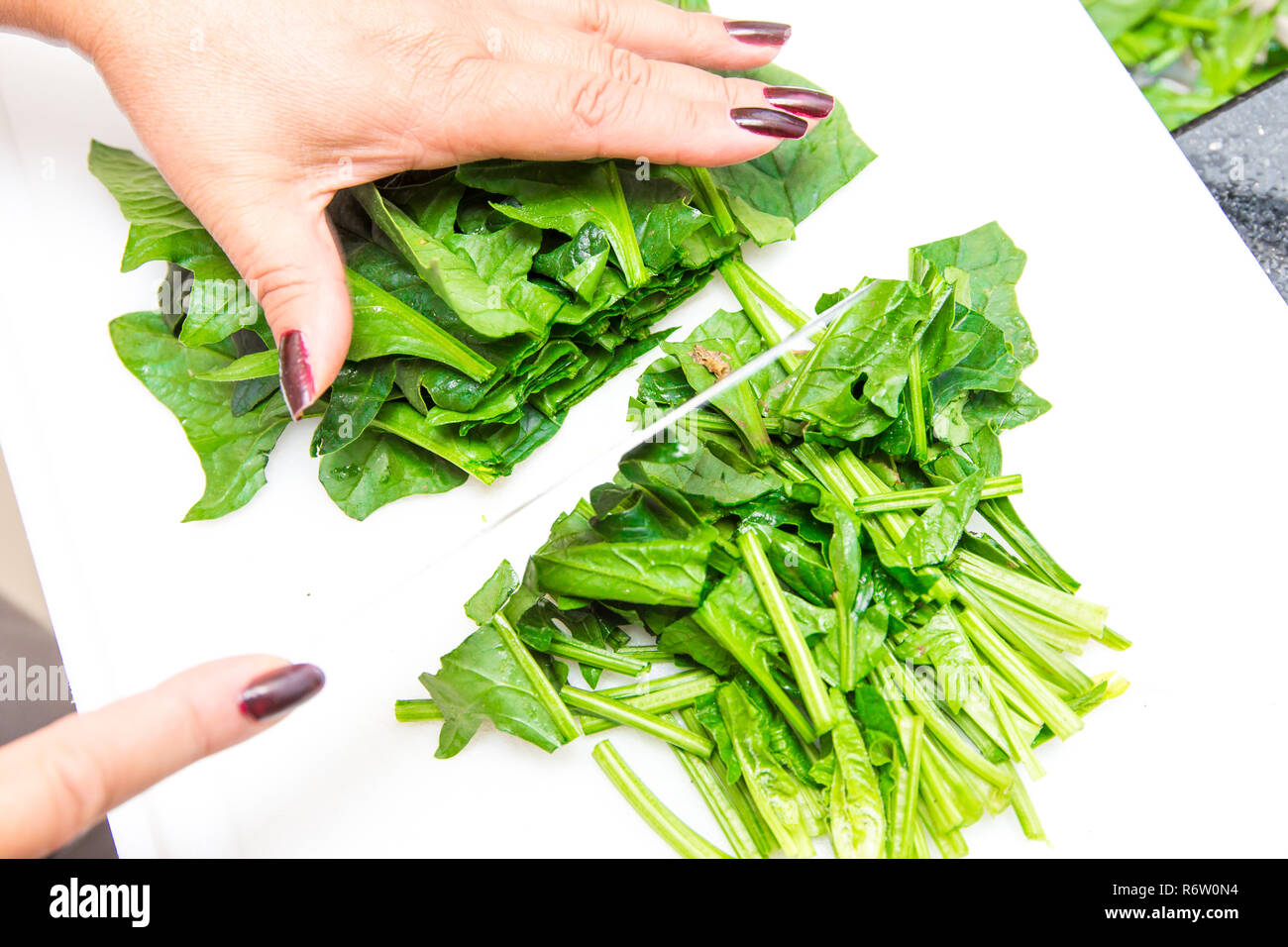Spinach, The legend of the high iron content Stock Photo Alamy