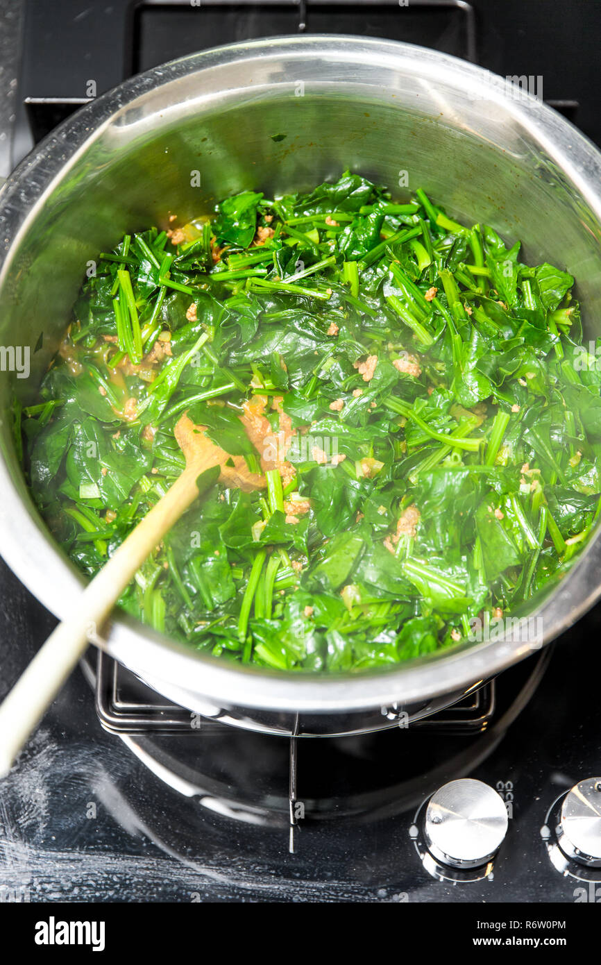 Spinach, The legend of the high iron content Stock Photo Alamy