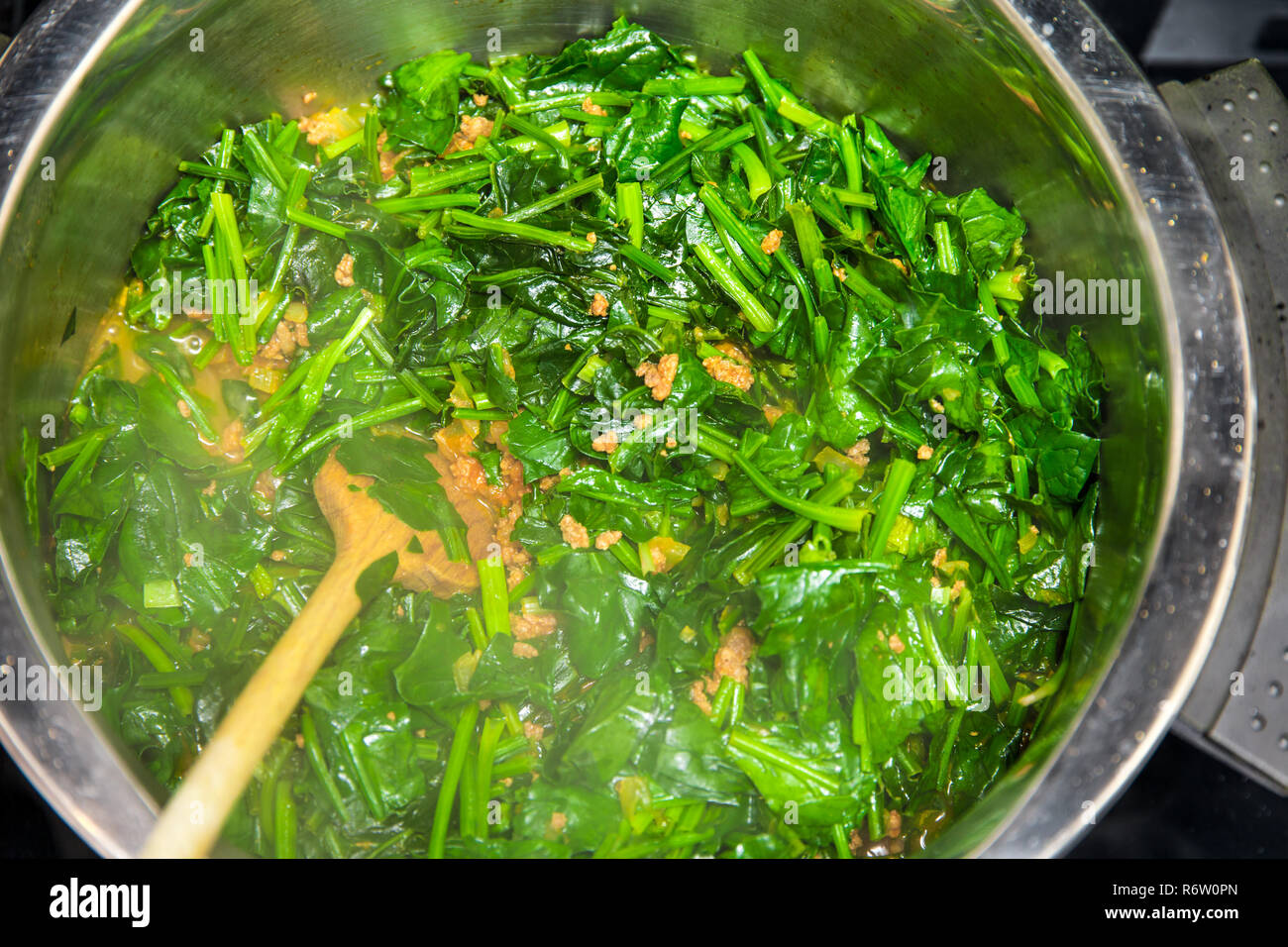 Spinach, The legend of the high iron content Stock Photo Alamy