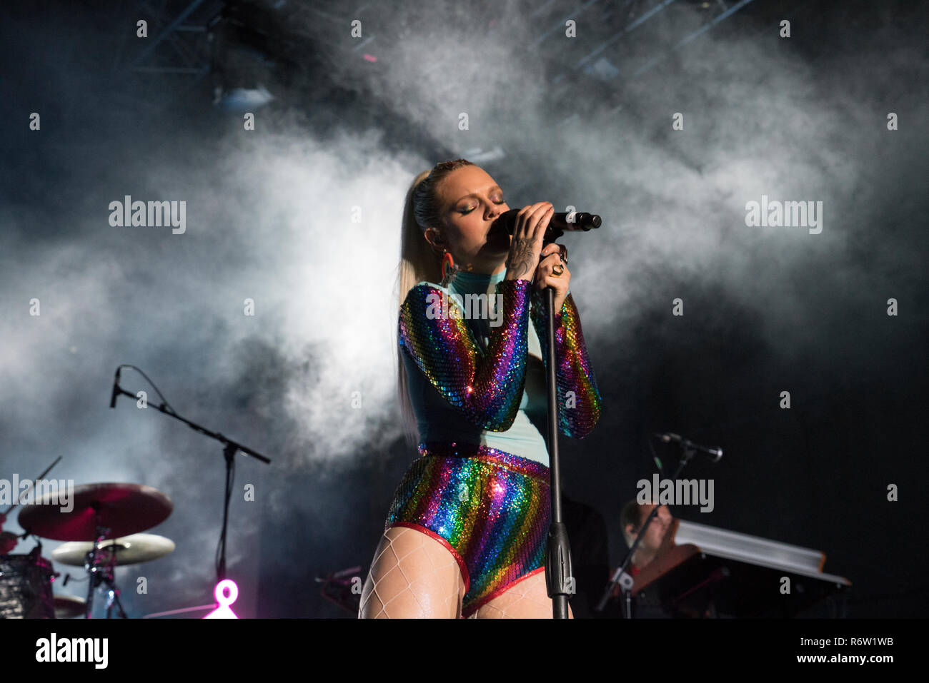 The Swedish pop singer/songwriter Tove Lo headlined the entertainment on Pride Island, Pier 97, in midtown Manhattan on June 23, 2018. Stock Photo