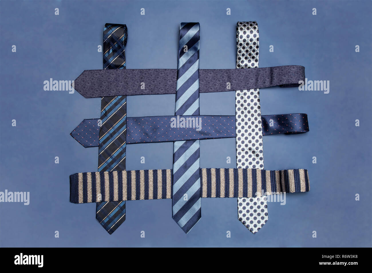 creative tie with blue background Stock Photo