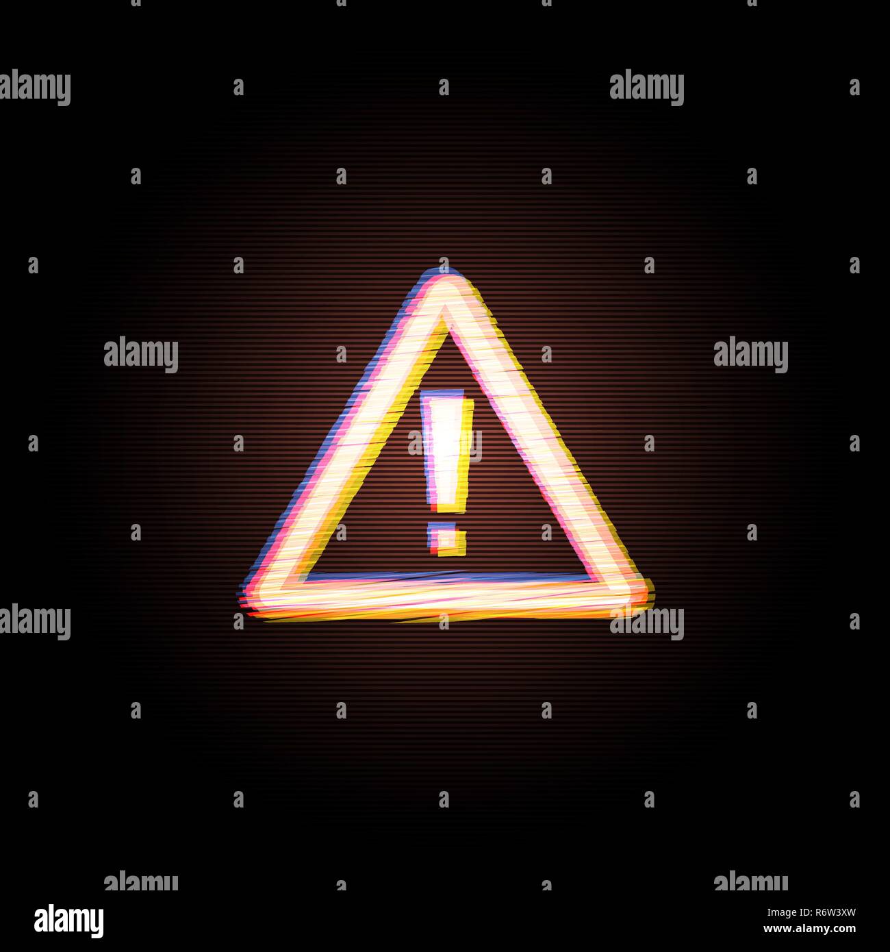 Attention sign Computer Hacked Error Concept. Vector Stock Vector