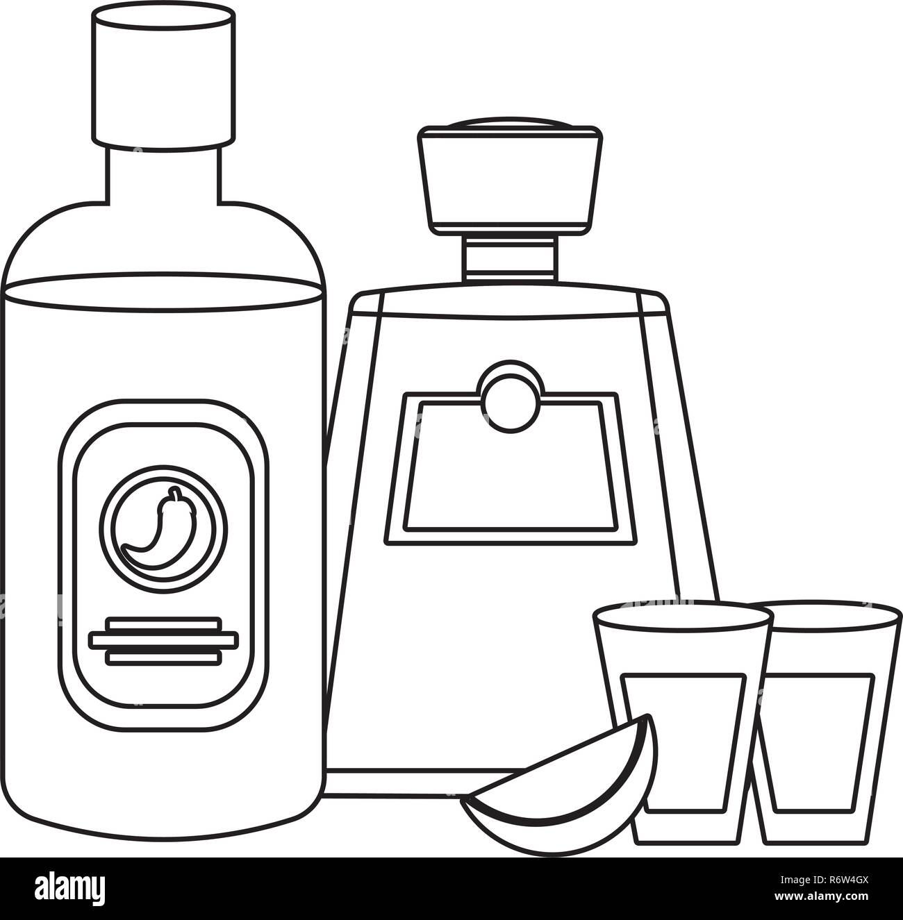 mexican tequila bottle cartoon Stock Vector Image & Art Alamy