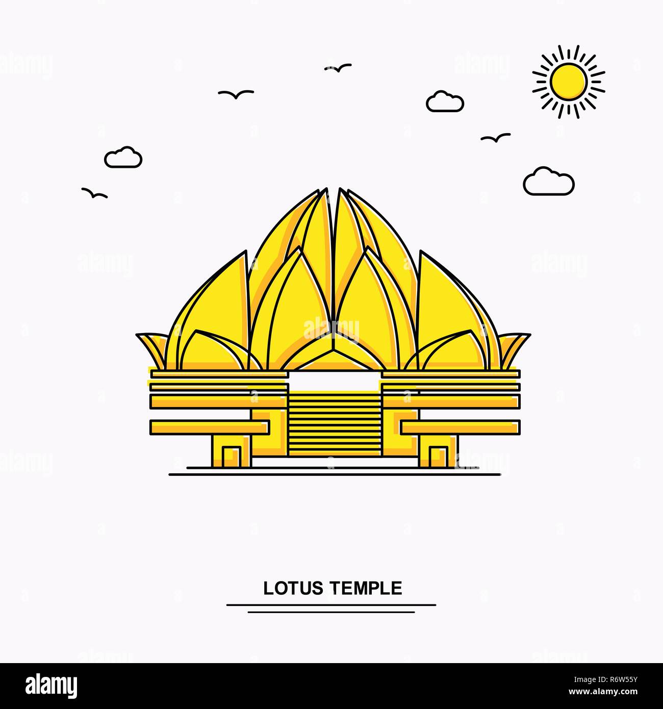 Lotus Temple Drawing