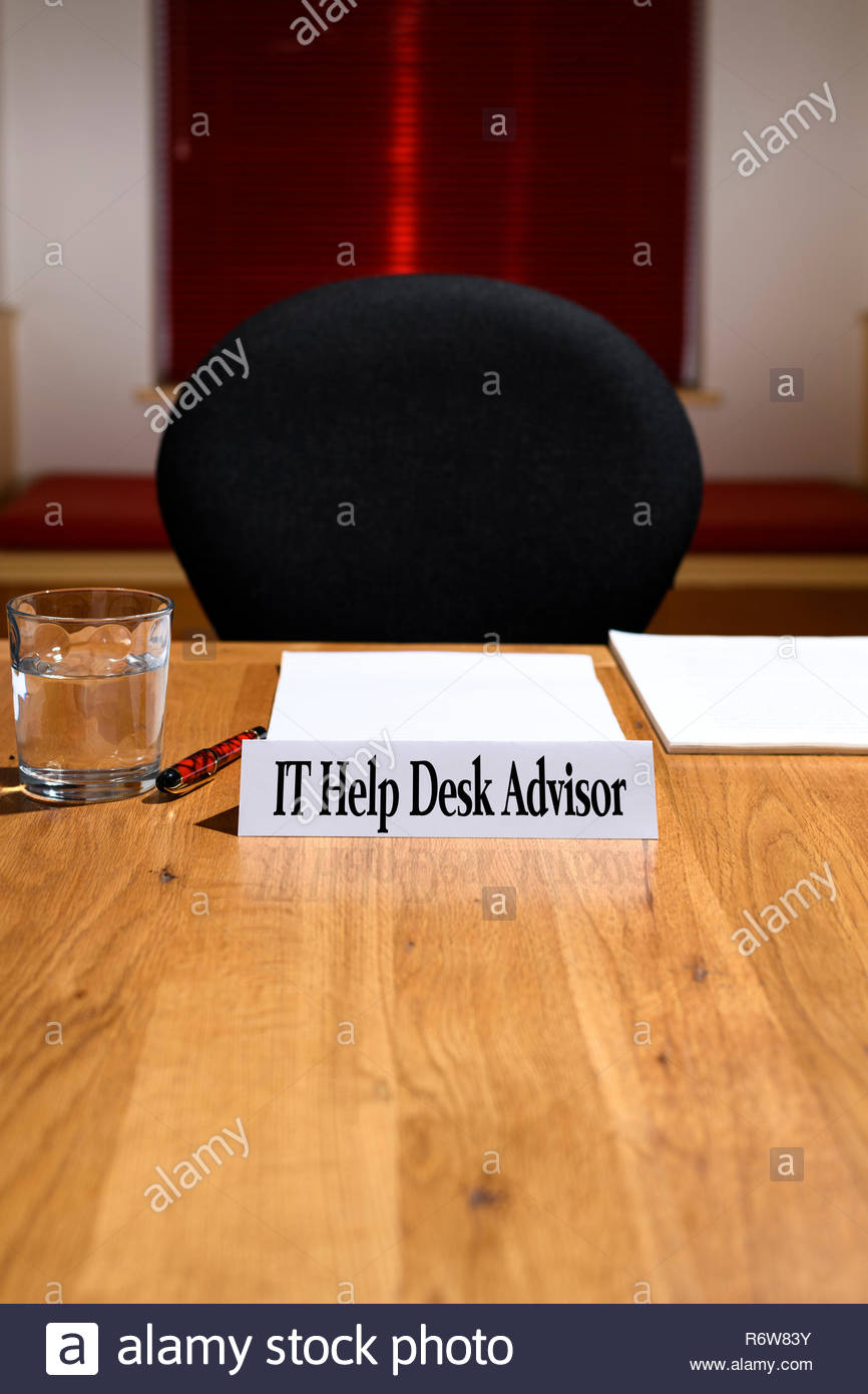 It Help Desk Advisor Nhs Job Title Shown On Nameplate Meeting