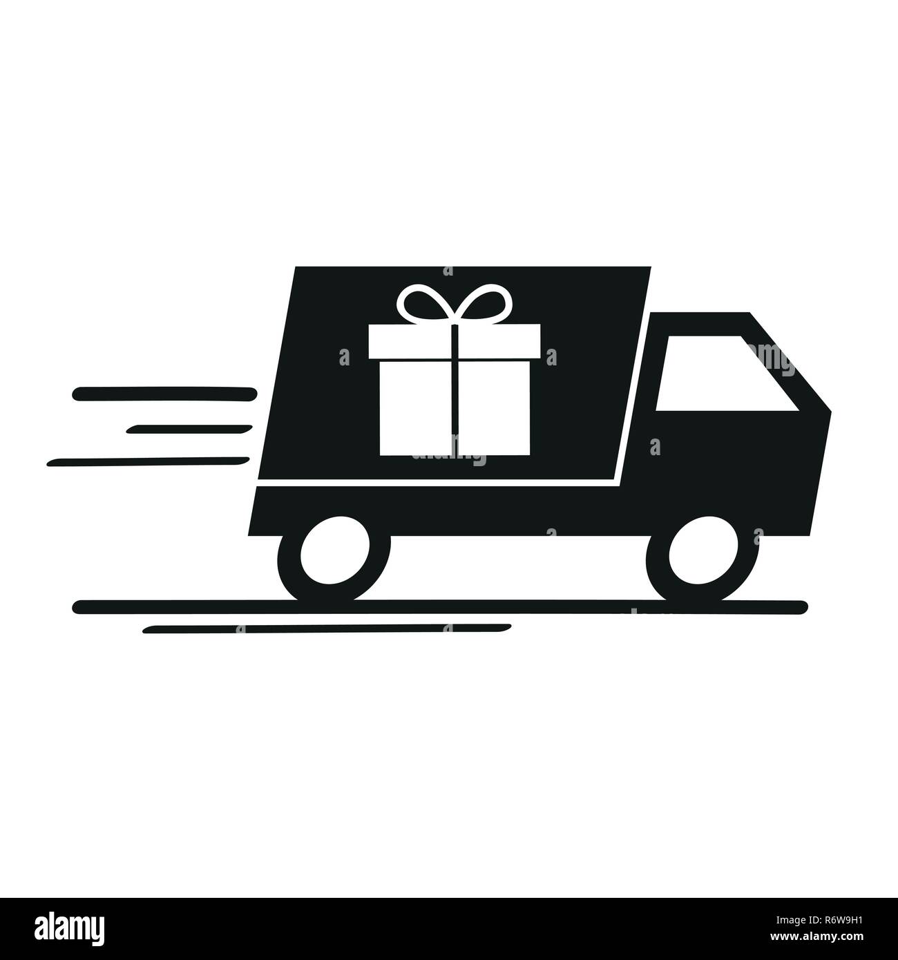 fast gift delivery van icon vector illustration EPS10 Stock Vector