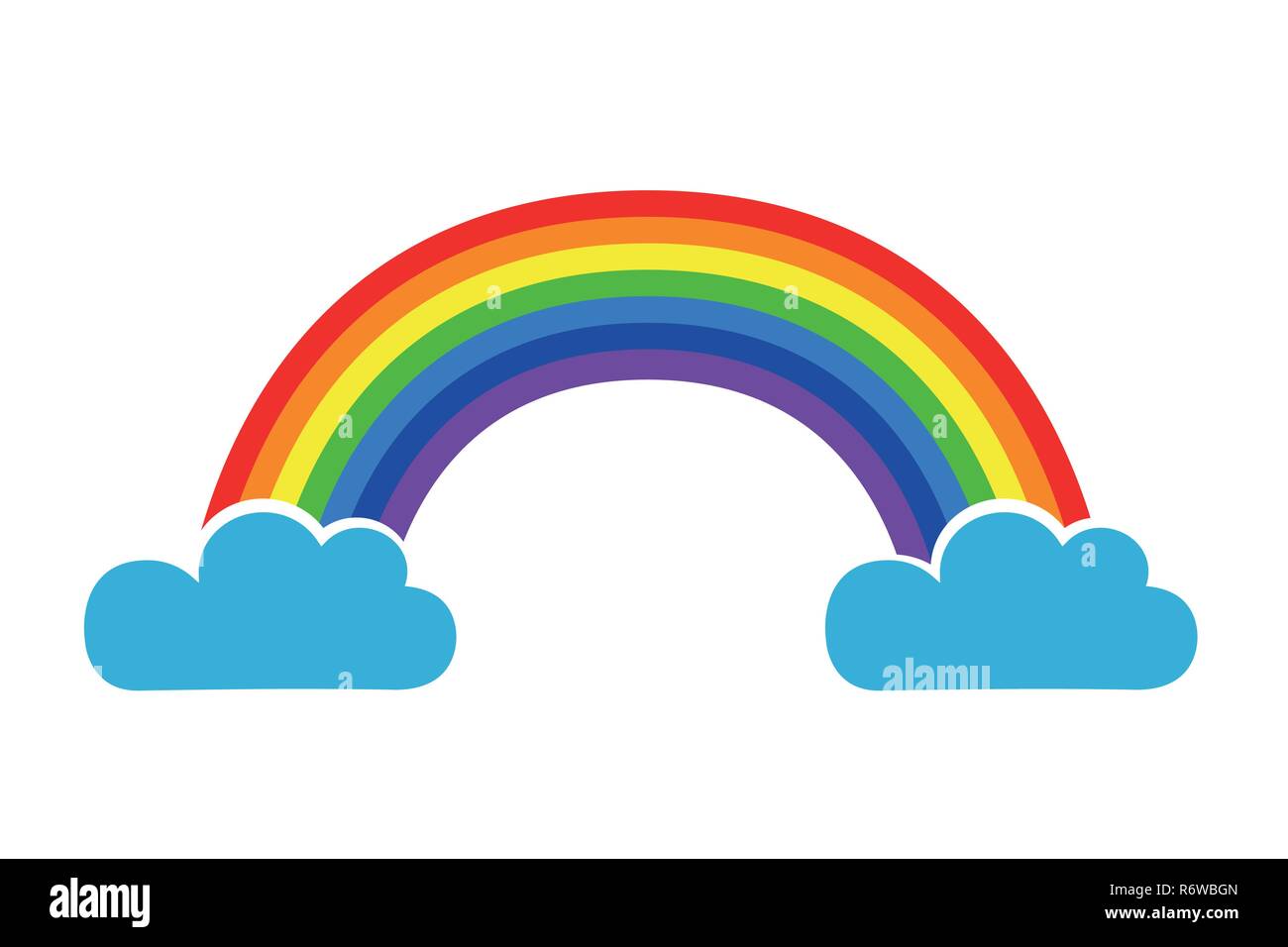rainbow icon between two clouds isolated on white background vector illustration EPS10 Stock Vector