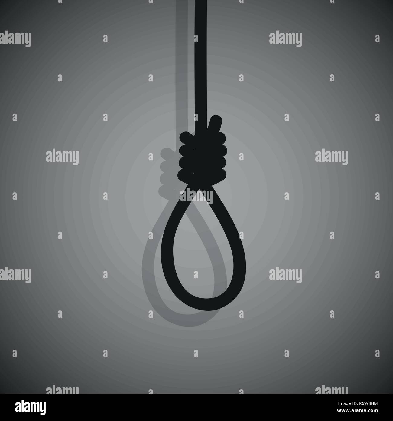 gallows with rope noose on dark background vector illustration EPS10 Stock Vector