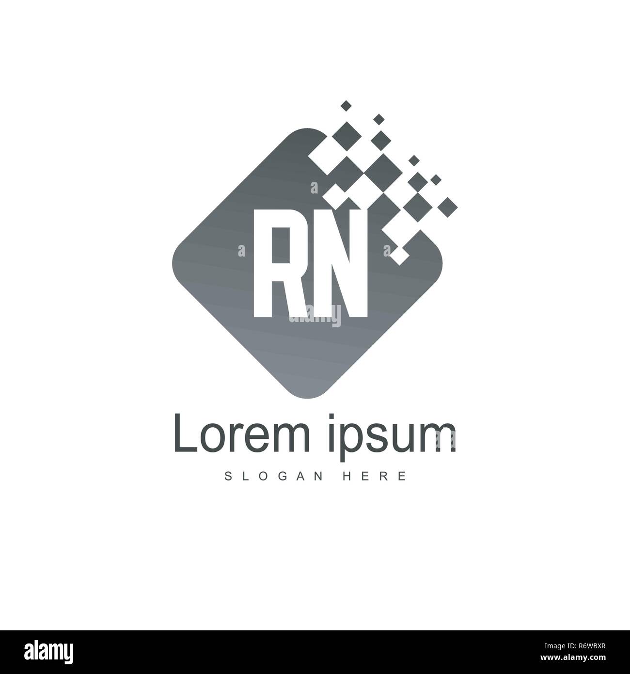 Initial RN Logo Template. Minimalist letter logo template design Stock Vector