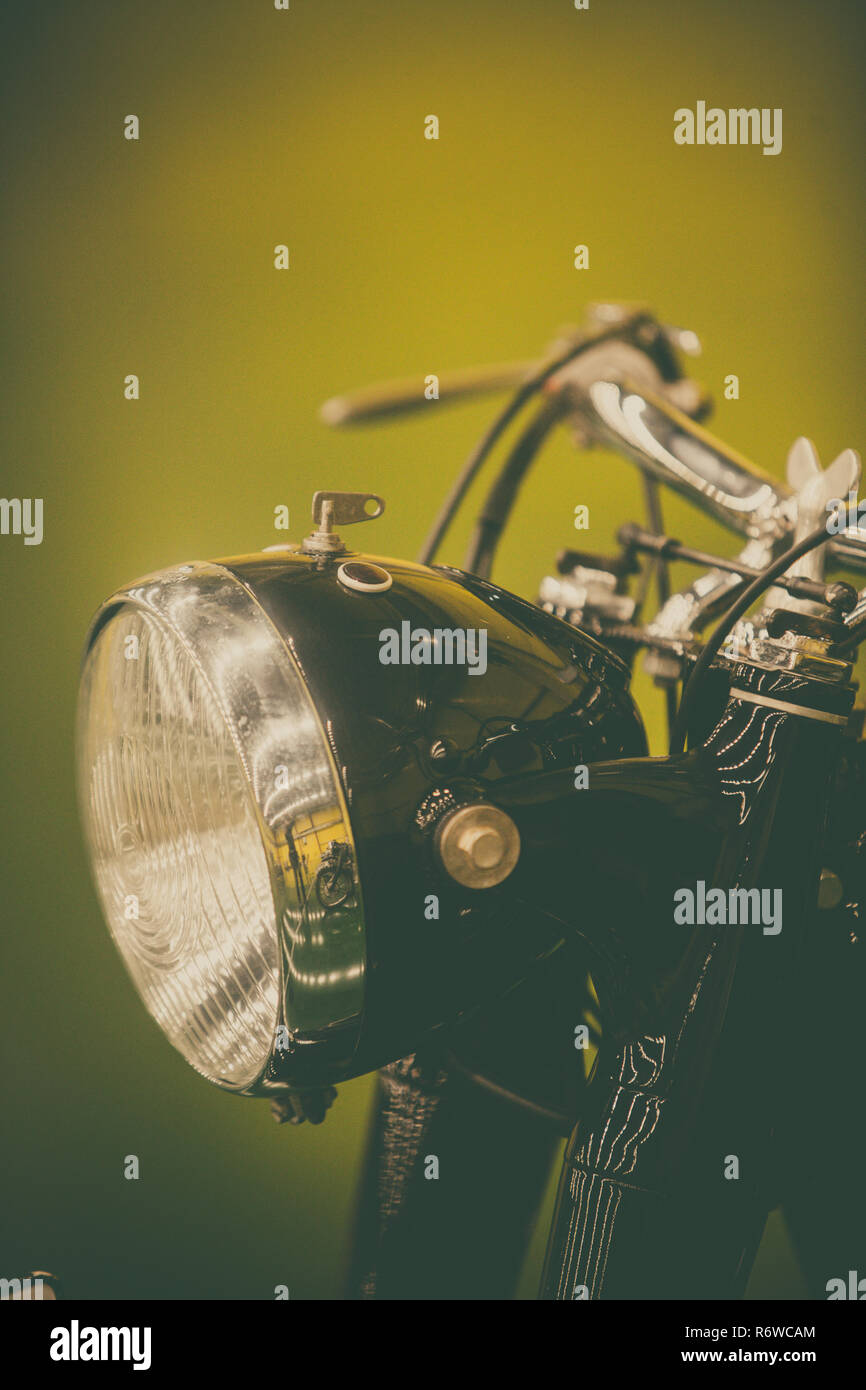 Vintage motorcycle headlight Stock Photo - Alamy