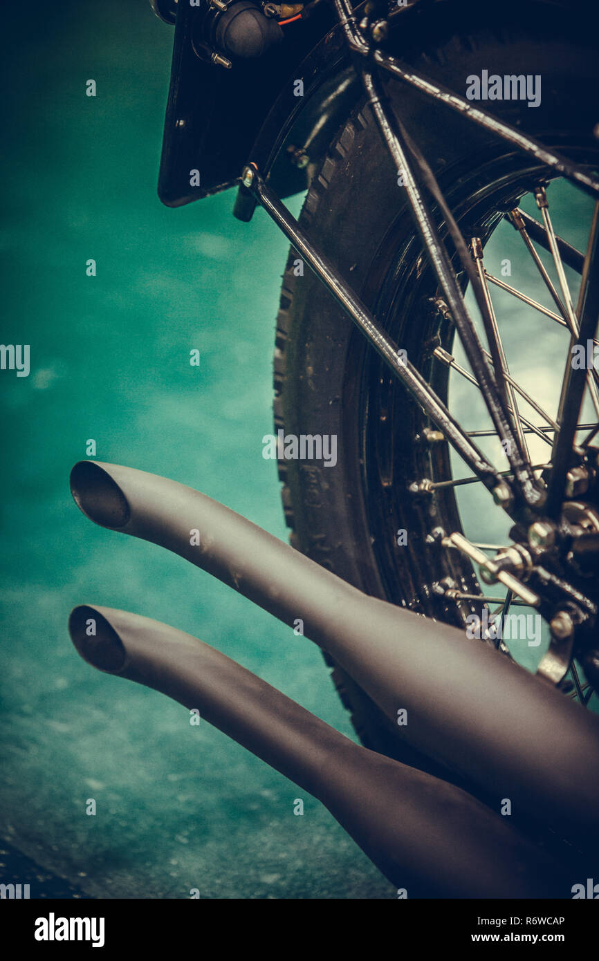 vintage motorcycle exhaust