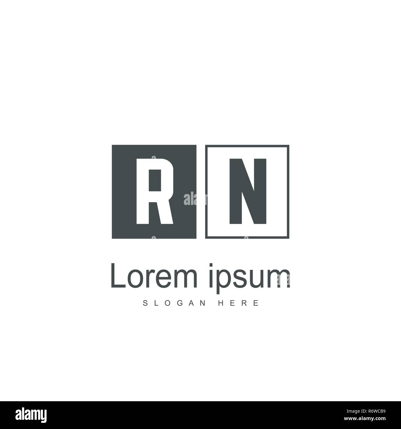 Initial RN Logo Template. Minimalist letter logo template design Stock ...