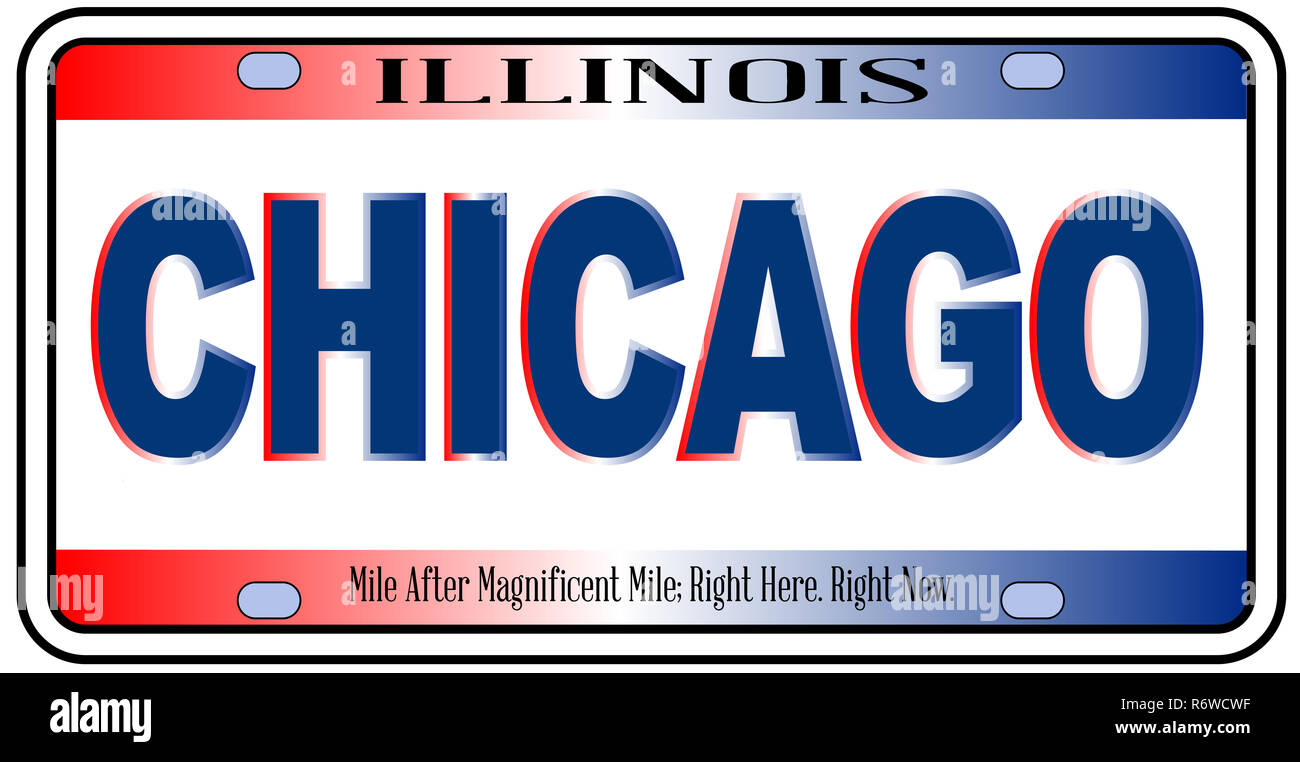 Illinois State License Plate Chicago City Stock Photo Alamy