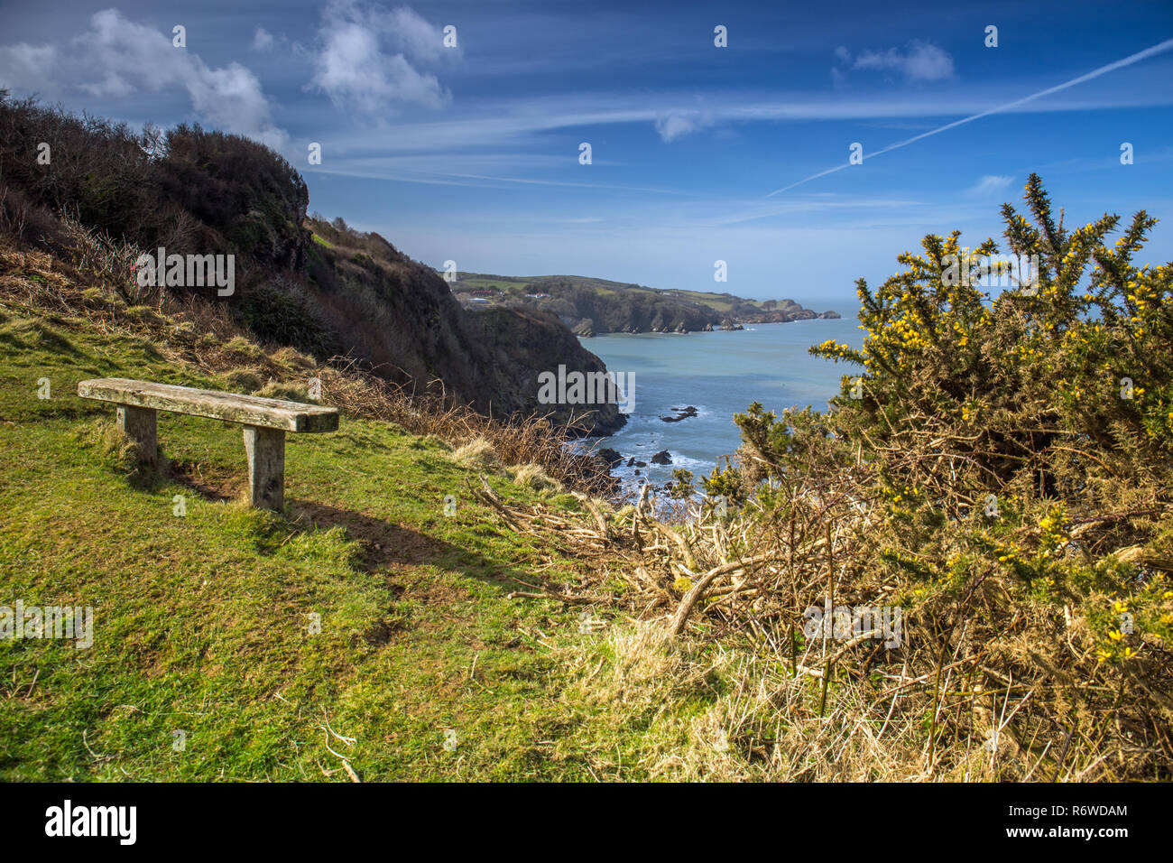 The beautiful and rugged Exmoor Hills on the North Devon coast of England. Stock Photo